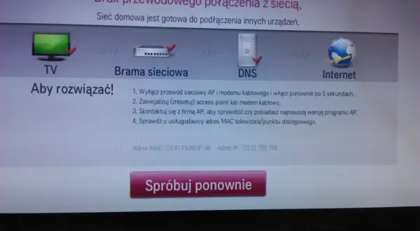 TV LG: Jak podłączyć internet (Wi-Fi/LAN) i naprawić błędy?