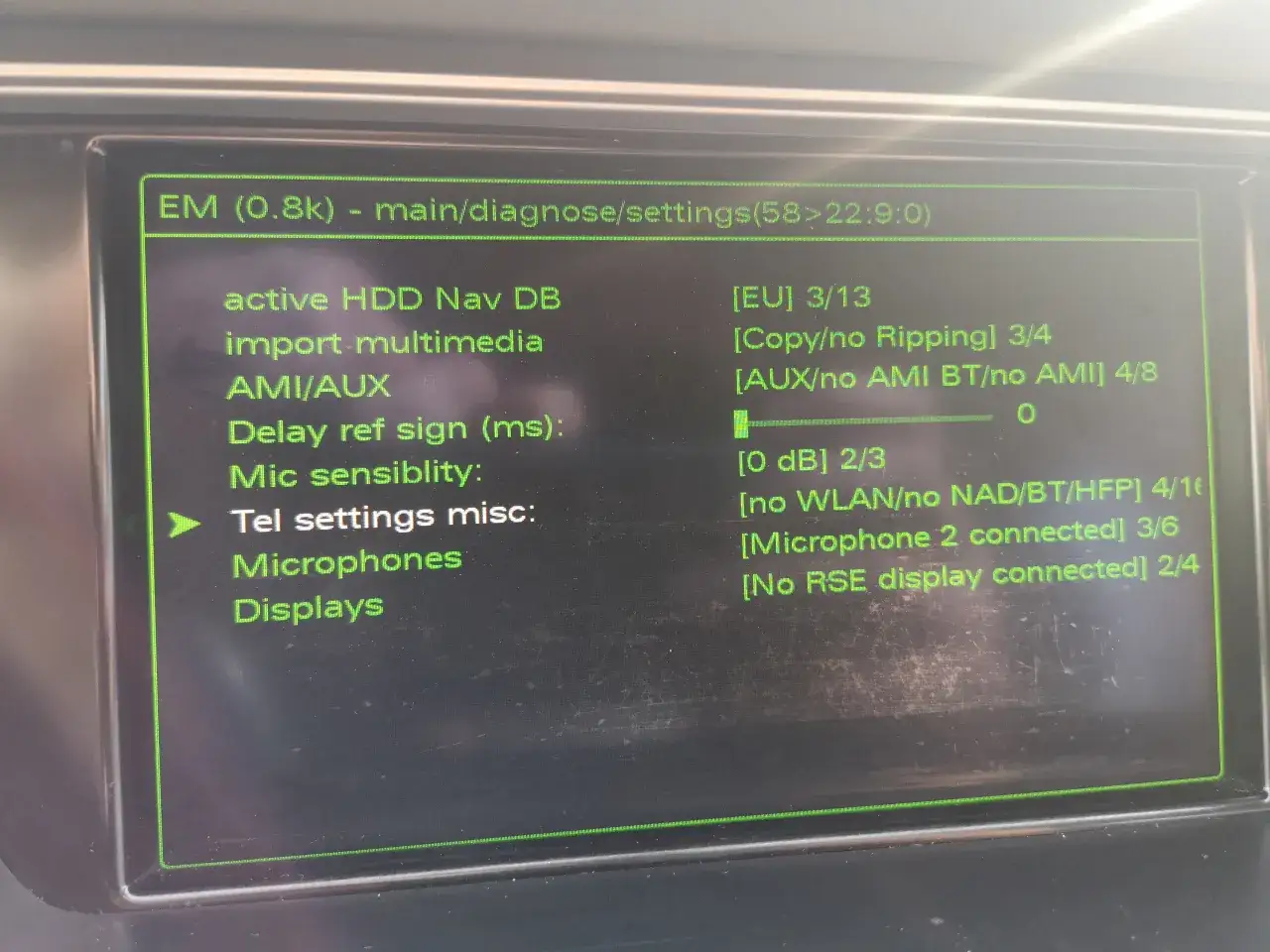 Audi MMI menu Bluetooth parowanie