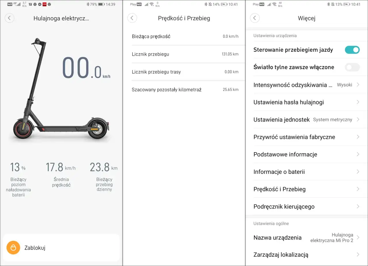 Aplikacje do hulajnogi Xiaomi por&oacute;wnanie