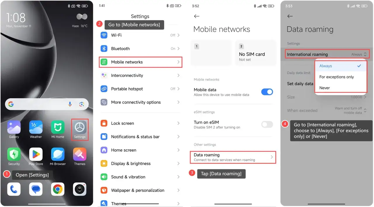 Osoba pakująca walizkę, obok smartfon z ikoną roamingu